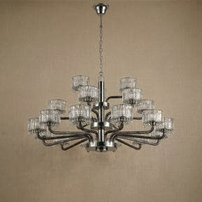 Detail of the sculpted metal with chrome finish