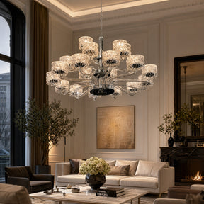 Crystal Chandelier in a living room