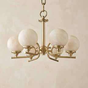 Brass 6-Arm Chandelier Alabaster — D570 — mra-brass-6-arm-chandelier-91064-d570-dark