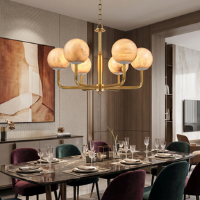Brass 6-Arm Orb Alabaster Pendant Light — D740 — mra-brass-6-arm-orb-91068b-d740-scene-1