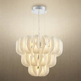 Modern Glass Chandelier in chrome