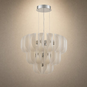 Modern Glass Chandelier in a living room