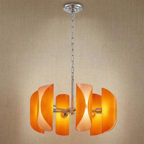 Chrome Glass Pendant Light in a living room