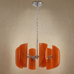 Detail of the sculpted metal with chrome finish