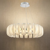 Glass Round Chandelier in chrome