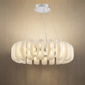 Glass Round Chandelier in chrome