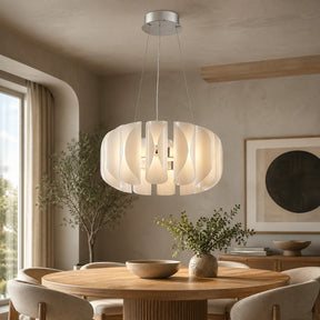 Glass Round Chandelier in a dining room