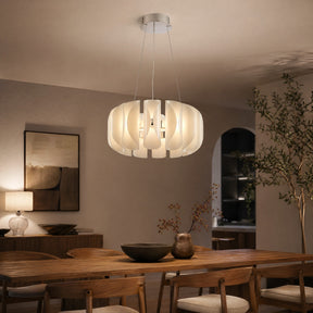 Glass Round Chandelier in a living room