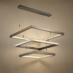 Crystal chandelier in brushed blue antique copper