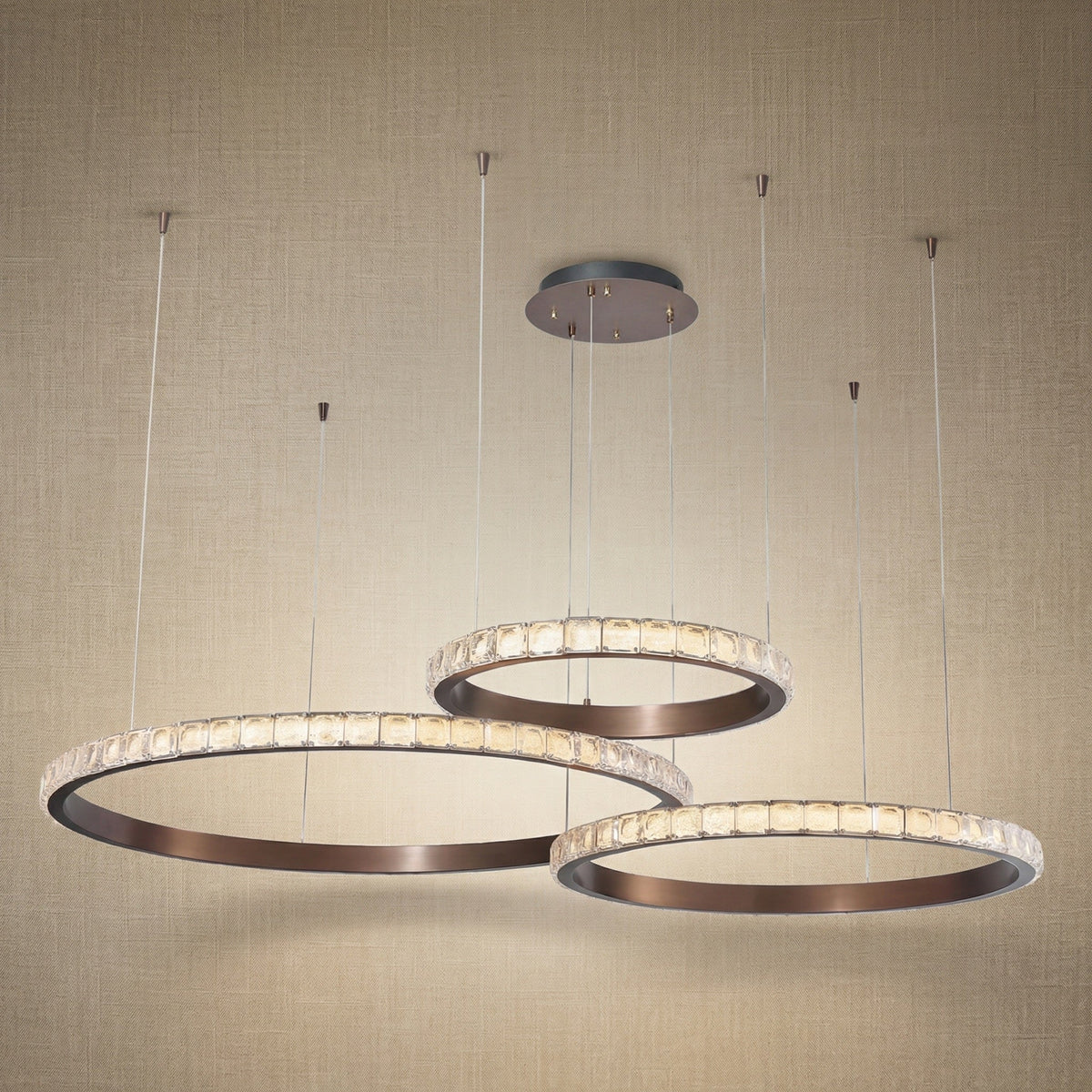 Yiosi Series 3-Tier Nested Crystal Pendant Light Style B - 42" (Dia 1060mm)