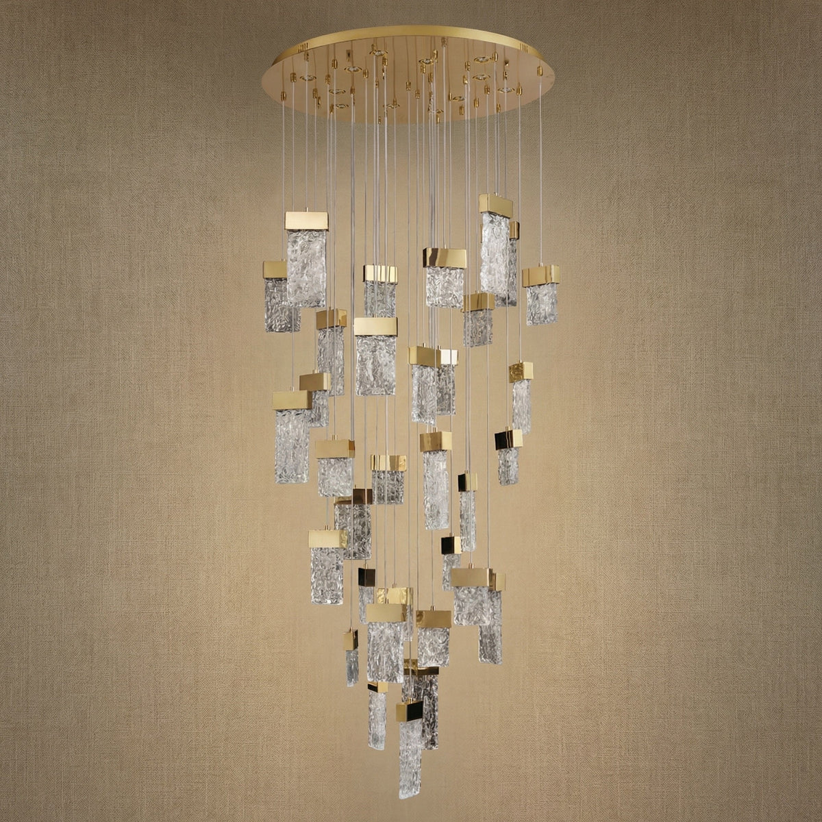 Yiosi Series Cascading Glass Pendant Light Style A - dark