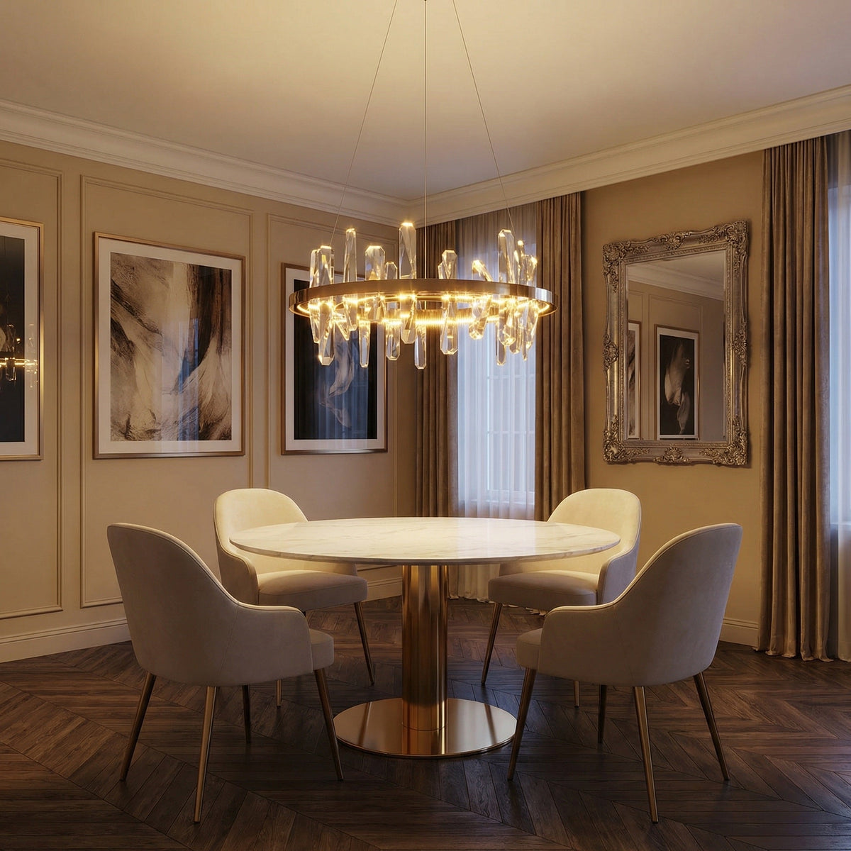 Yiosi Series Crystal Pendant Light Style E - scene-1