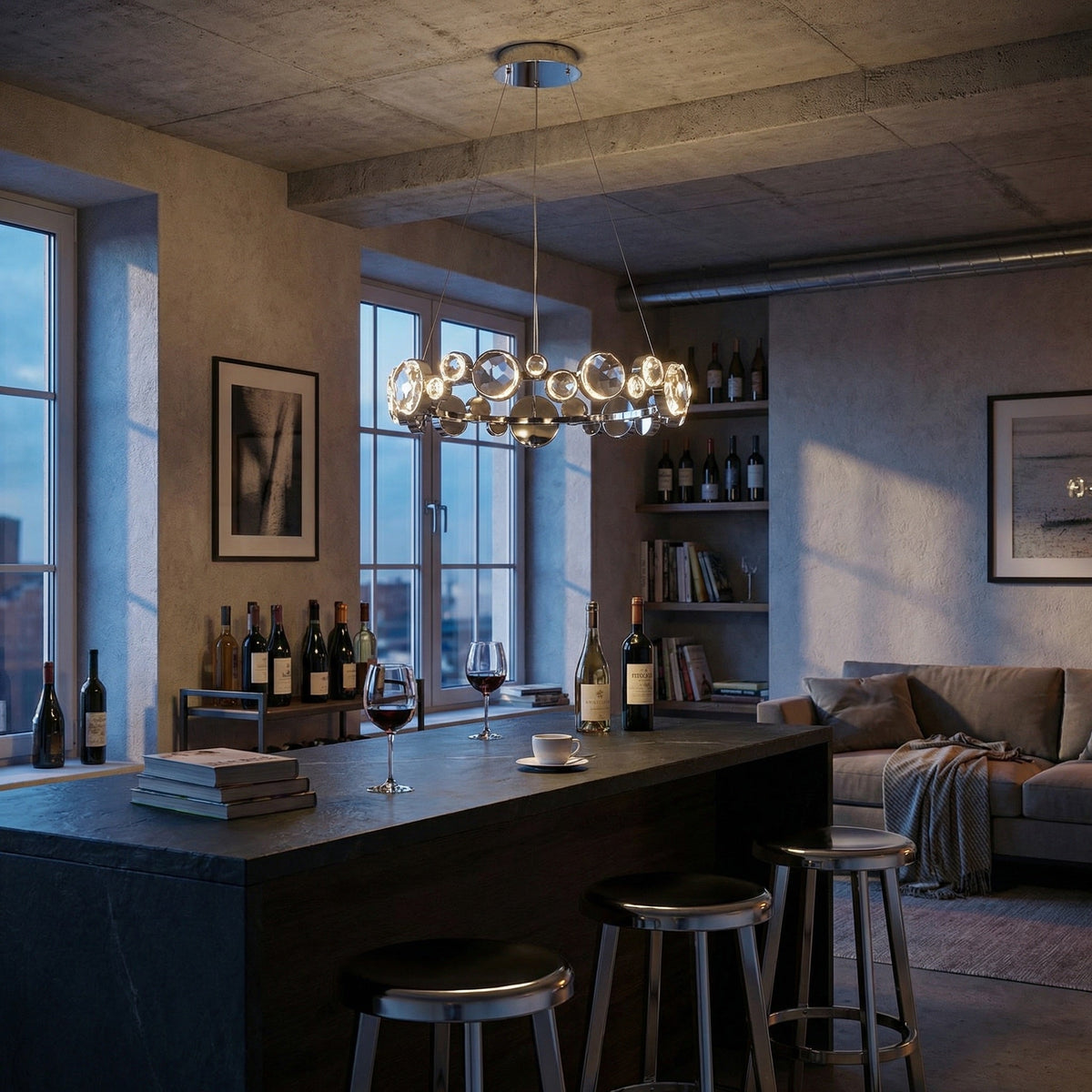 Yiosi Series Crystal Pendant Light Style K - scene-3