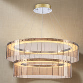 Yiosi Series Double Tier Glass Pendant Light - 39" (Dia 1000mm)