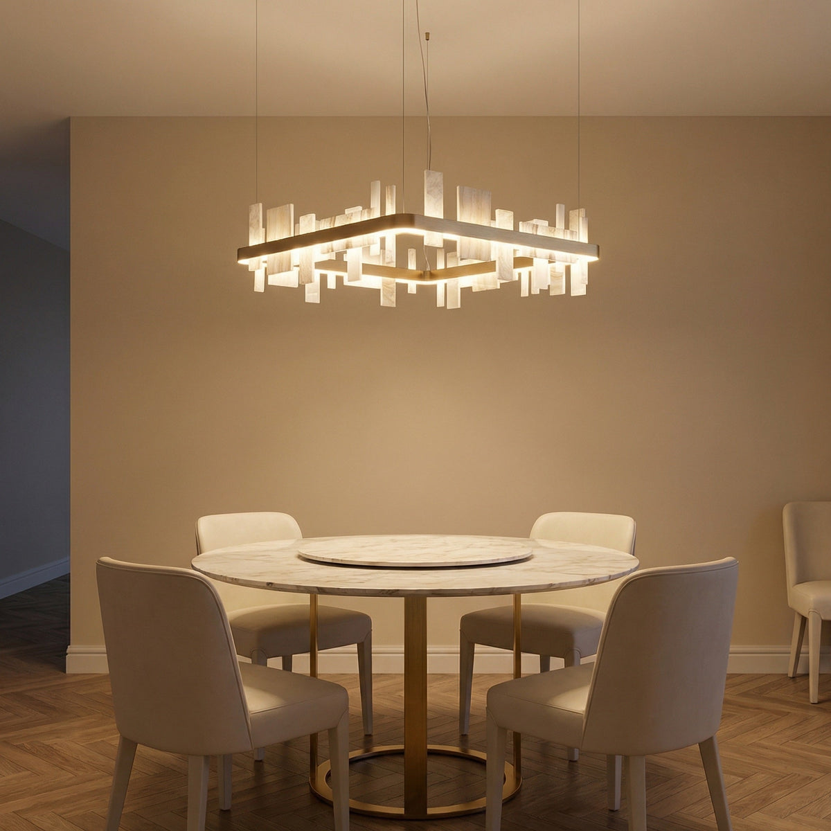 Yiosi Series Natural Stone Pendant Light 31" - scene-1