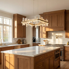 Yiosi Series Natural Stone Pendant Light 31" - scene-2