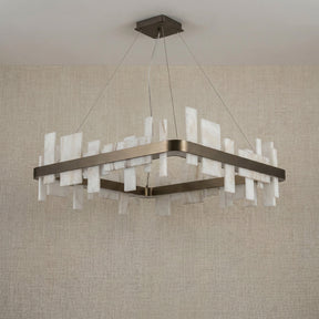 Yiosi Series Natural Stone Pendant Light 31" - dark