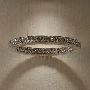 Yiosi Vera 24 inch crystal & alabaster ring chandelier in modern American interior