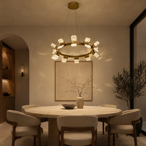 Detail of the sculpted metal with champagne gold finish