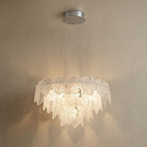 Blown Glass Chandelier in chrome