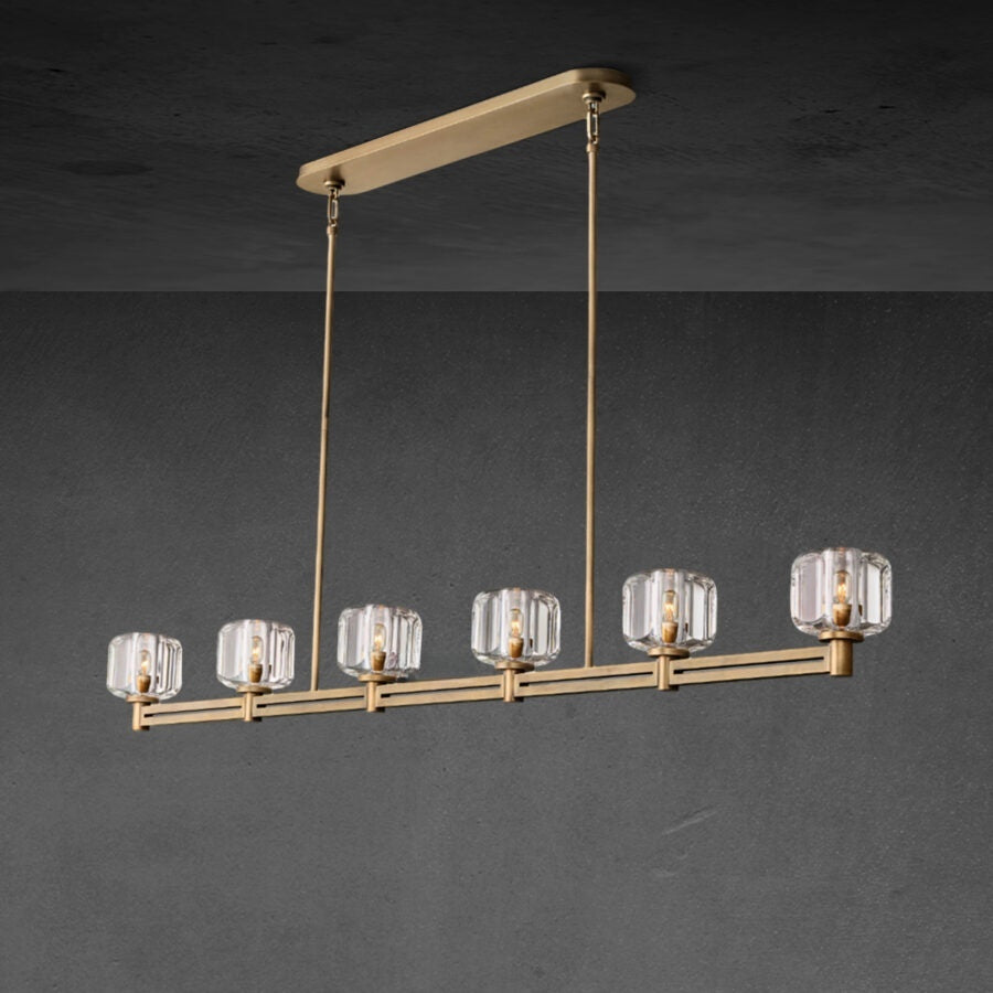 Zachary K9 Crystal Linear Chandelier 54" 72"
