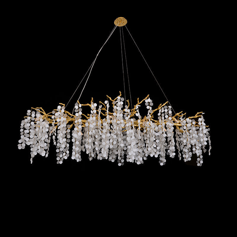Glimmering Branches Chandelier with Glass Drops