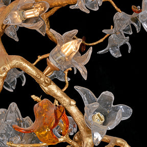 Blossom Breeze Staircase Blown Glass Flowers Long Chandelier