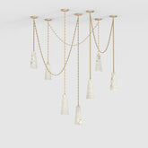 Cassie 7 Lights Handcrafted Alabaster Pendant, Luxury Modern Pendant Light