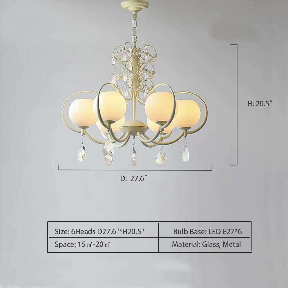 French Modern Minimalist Cream Style Dome Chandelier for Living Room/Bedroom
