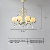 French Modern Minimalist Cream Style Dome Chandelier for Living Room/Bedroom