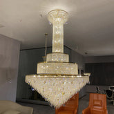 European-style Oversized Luxury Crystal Chandelier Art Butterfly Crystal Decorative Light Fixture for Foyer/Staircase£¬ gold, tiered