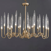 8141R Brass Glass  chandelier