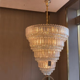 Oversized Multi-layers Luxury Gold Crystal Chandelier For Large Foyer/Hallway/Entryway