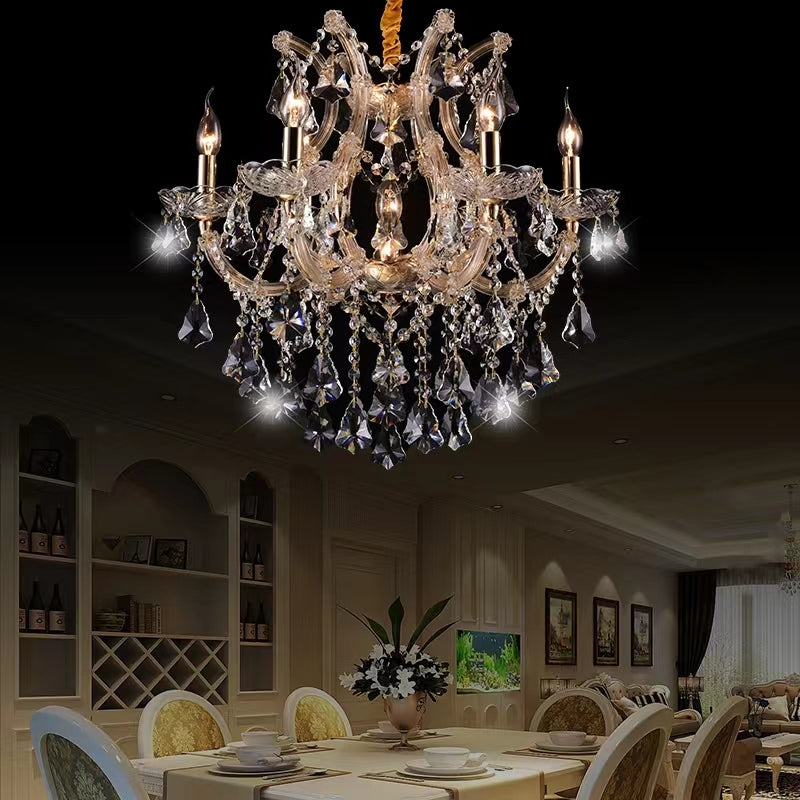Luxury Atmospheric European CanMLe Crystal Chandelier Designer Creative for Hotel / Villa / Living Room