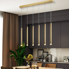 Scandinavian Gold Long Linear Chandelier Dining Pendant for Bar / Kitchen Island / Dining Room