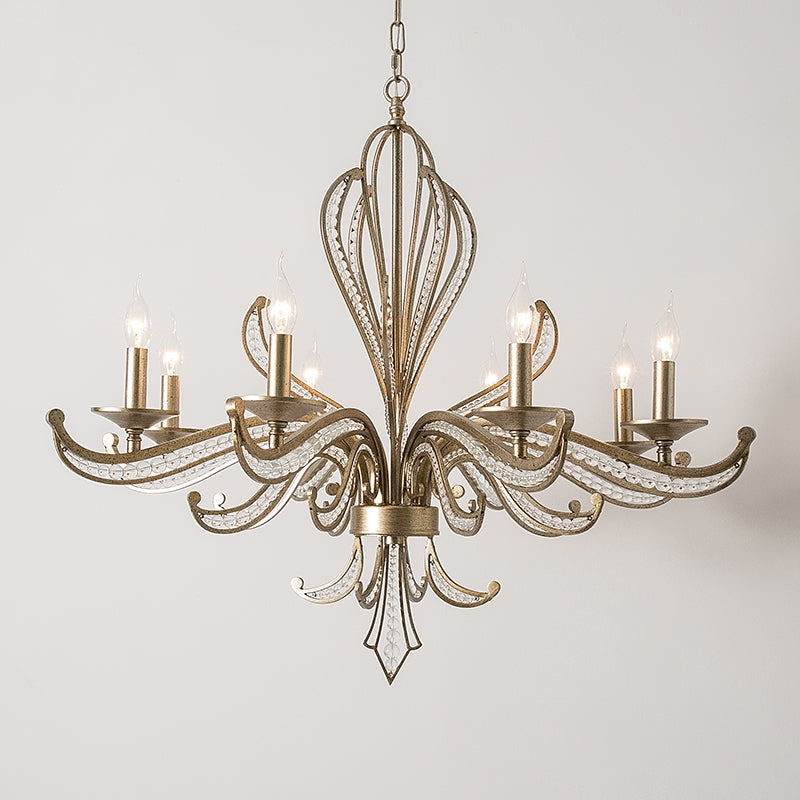 Vintage Style Silver CanMLe Chandelier for Living Room/Dining Room