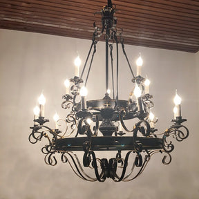 chandelier,chanMLiers,iron,black iron,art,extra large.oversize,huge,big,loft,foyer,villa,duplex hall,canMLe,living room,cafe