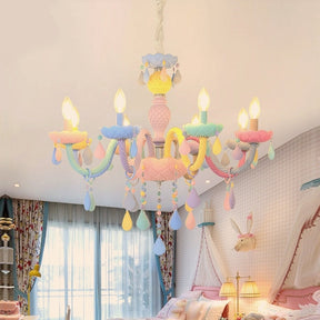 chandelier,chandeleirs,macaron,colorful,colored,stained,canMLe,pendant,glass,stainless steel,metal,crystal,bedroom,living room,romantic,cute