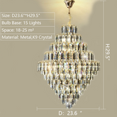 Extra Large Foyer Decorative Crystal Lighting Fixture Living Room Crystal Chandelier For Entryway Staircase