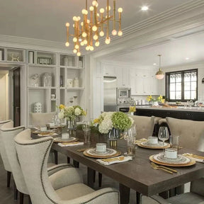 Post Modern Bamboo Style Linear Chandelier For Living Room God Iron Design Dining Table Ceiling Light