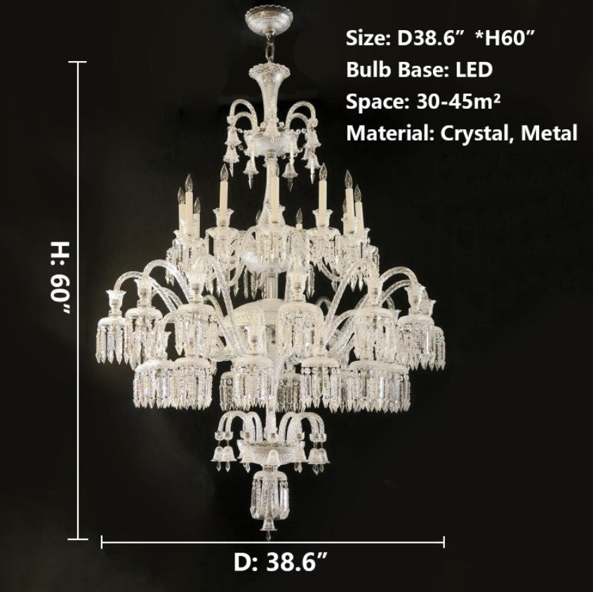 Luxury Royal Large Multi-layers CanMLe Crystal Chandelier  For Living Room/Hall Decoration