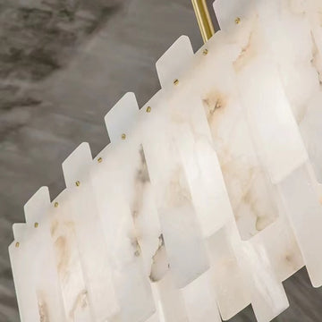 Charlene Marble Brass Linear Chandelier