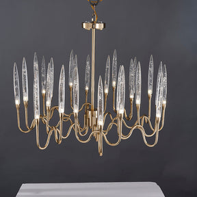 8141R Brass Glass  chandelier