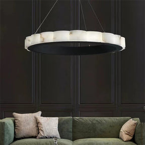 August Mordern Marble Round Chandelier Black