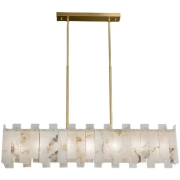 Charlene Marble Brass Linear Chandelier