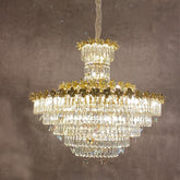 Modern Light Luxury Multi-tiered Round Ctystal Chandelier for Living Room/Staircase/Foyer£¬ gold finish, butterfly ,flower