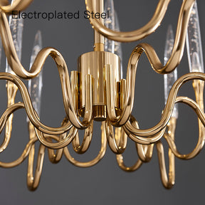 8141R Brass Glass  chandelier