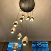 Extra Long Glass LED Droplight Chandelier Pendant for Staircase/Foyer