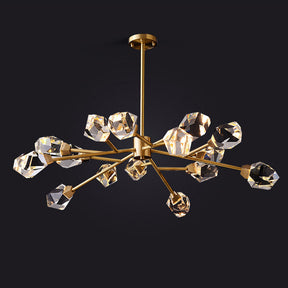 Masonry Faceted Crystal Prisms Chandelier