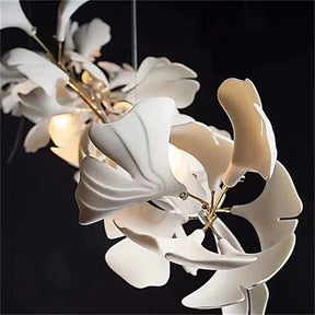 Keyah Porcelain Ginkgo Ceramics Chandelier, Modern Luxury Lights